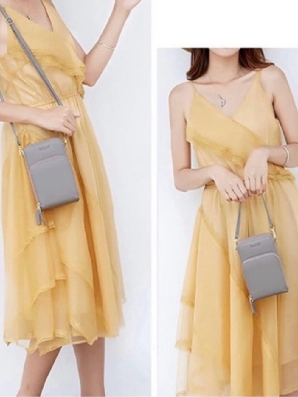 Forever Young Grey Vertical Crossbody Handbag